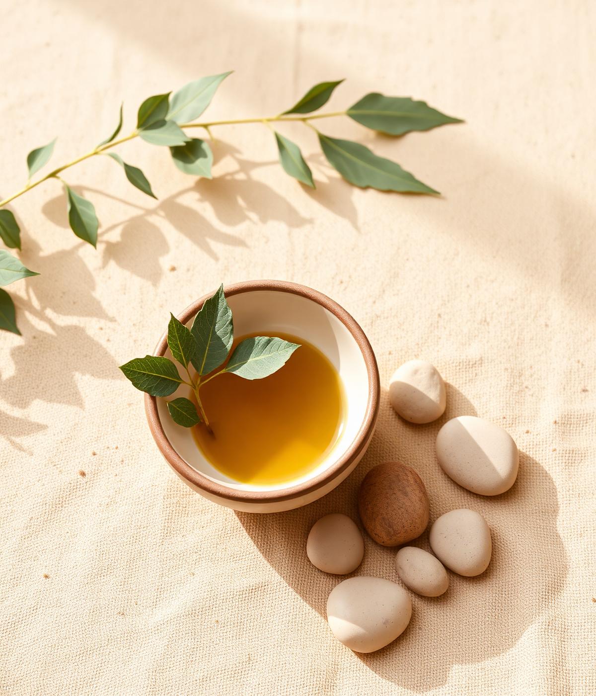 Stilleben med spa-essentials och naturliga produkter